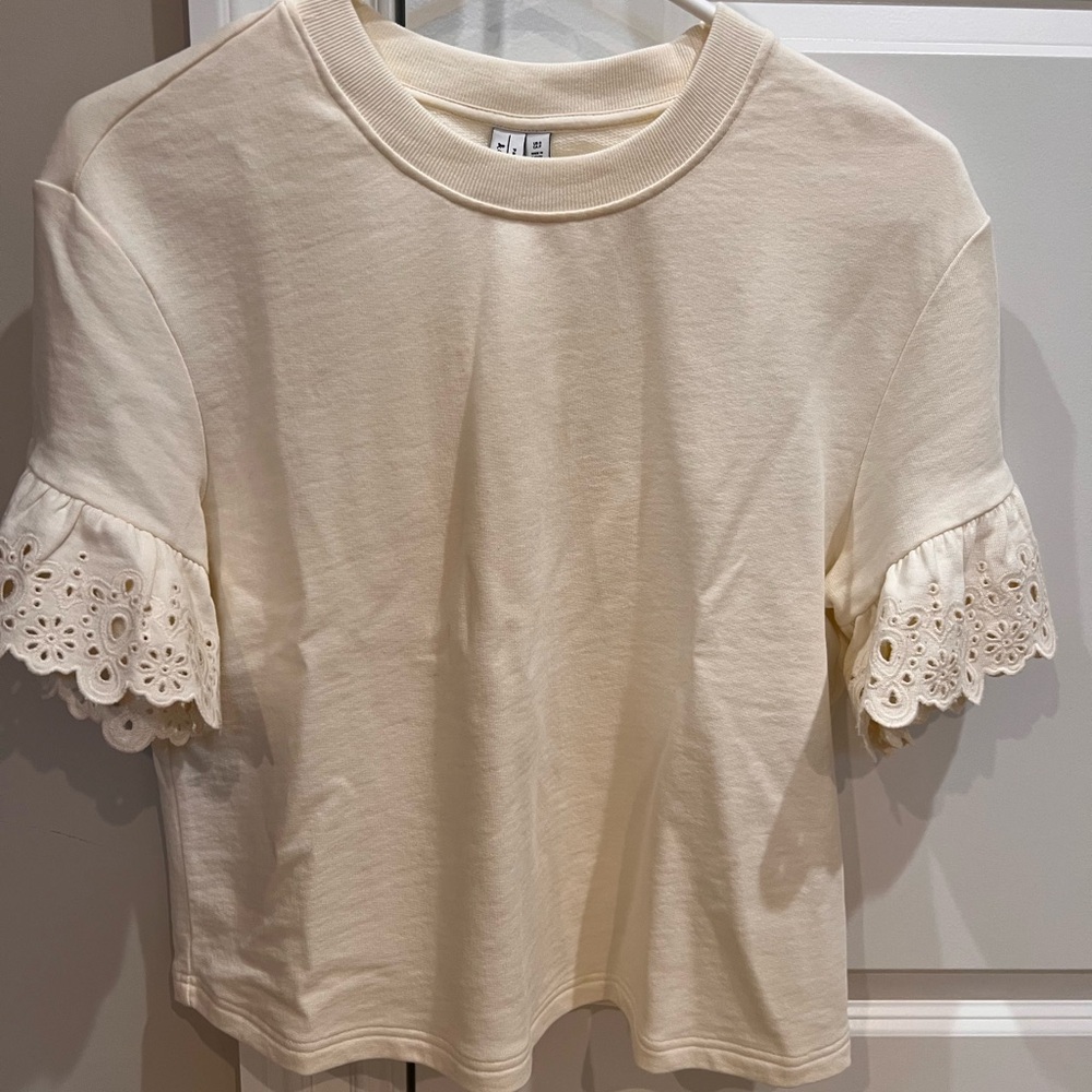 Paris Atelier & Other Stories Eyelet Sleeve Women's Top Size Small